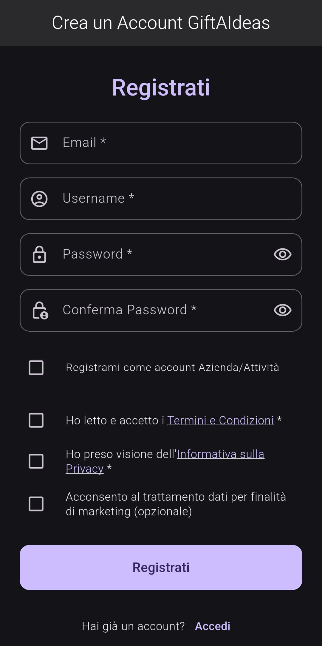 Registrazione
